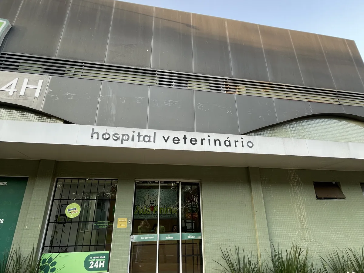 Fachada do hospital veterinário da Vida Animal, onde funciona a clínica